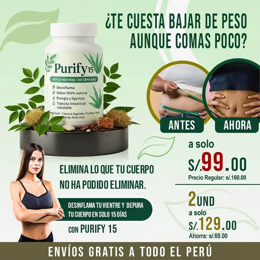 Purify 15 - 100% natural, elimina todo en 15 días.